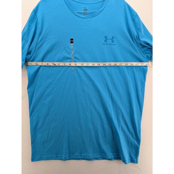 NWT Under Armour UA Left Chest Logo Men's Short Sleeve in Blue Topaz sz Large - Picture 6 of 7